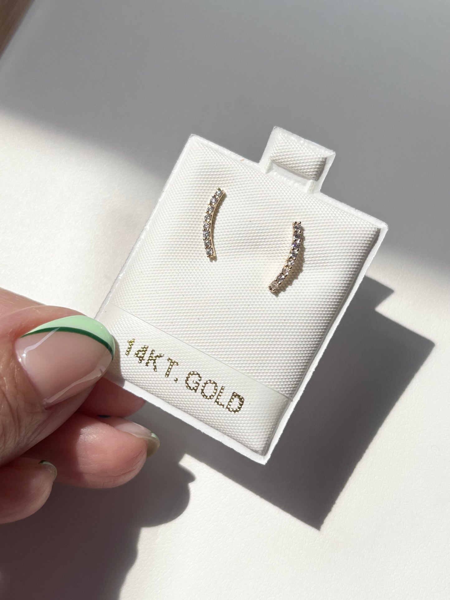 14KT GOLD Zirconia Studs